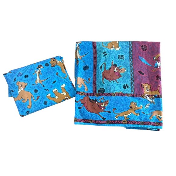 The Lion King Twin Fitted and Flat Sheet Set Rare Pattern 90's - Picture 1 of 6